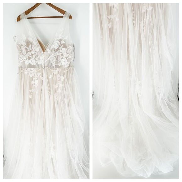 Stella York 7126 Plus Size tulle lace A-line wedding dress, size 26 - Picture 10 of 17